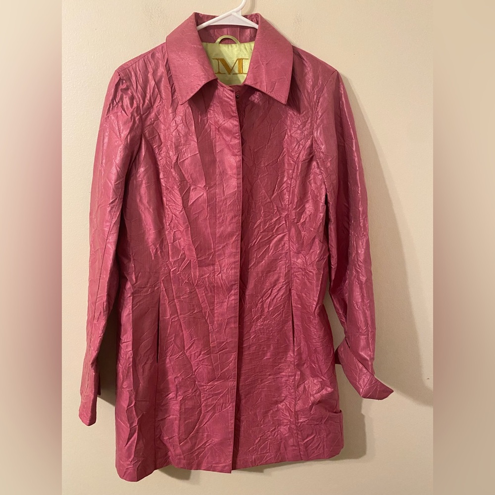 Women’s Mycra Pac One Pink Lime Floral Lined Packable Raincoat 93163 Size Medium